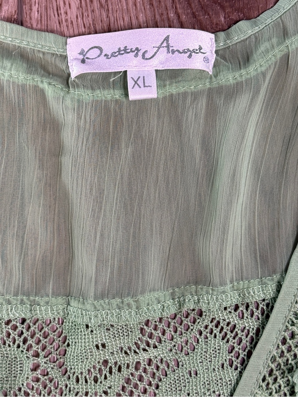 Pretty Angel Sage Green Lace Boho Fairycore Cottagecore Dress - Picture 6 of 9